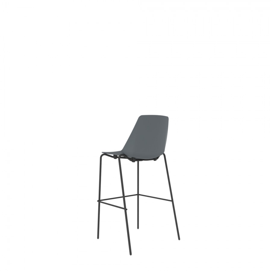 Polypropylene Shell High Stool 4-Leg Black Steel Frame